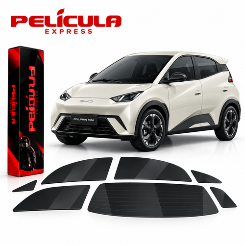 Película Automotiva Byd Dolphin Mini 2024-2027 Nano Cerâmica Térmica Pré-cortada Anti Calor Proteção Uv