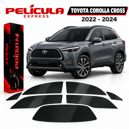 Película Automotiva Toyota Corolla Cross 2022-2024 Nano Cerâmica Térmica Pré-cortada Anti Calor Proteção Uv