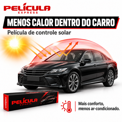 Película Automotiva Chevrolet Onix Plus 2020-2024 Nano Cerâmica Térmica Pré-cortada Anti Calor Proteção Uv