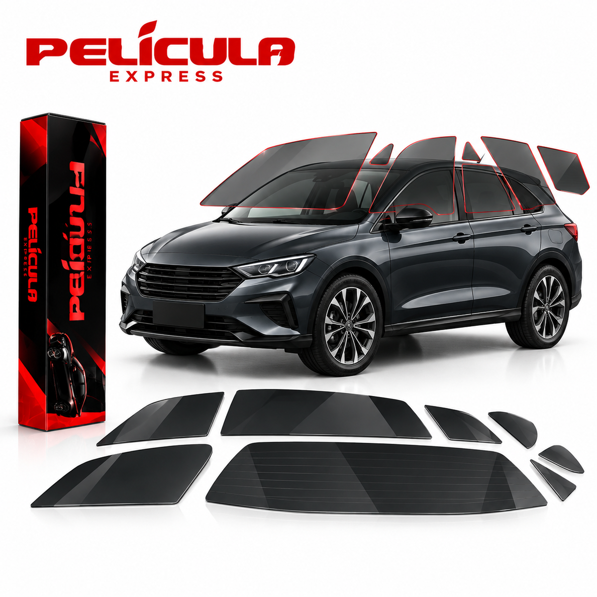 Película Automotiva Chevrolet Onix Plus 2020-2024 Nano Cerâmica Térmica Pré-cortada Anti Calor Proteção Uv