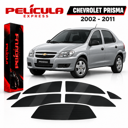 Película Automotiva Chevrolet Prisma 2002-2011 Nano Cerâmica Térmica Pré-cortada Anti Calor Proteção Uv
