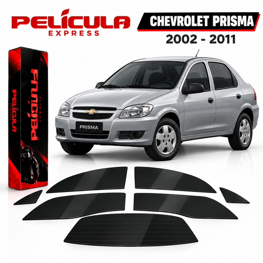 Película Automotiva Chevrolet Prisma 2002-2011 Nano Cerâmica Térmica Pré-cortada Anti Calor Proteção Uv
